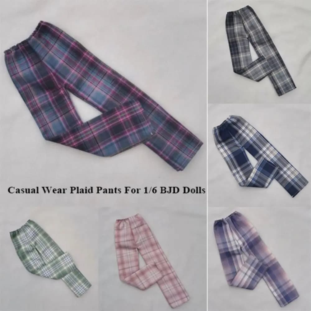 Pantaloni a Quadri per Bambole alla Moda, Abbigliamento Casual Carino, Pantaloni da Principessa, Accessori Fai-da-Te, Vestiti per Mini Bambole, Pantaloni per Bambole BJD da 1/6 30cm