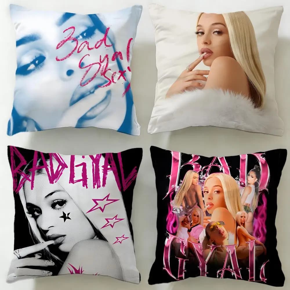 Federa per cuscino del popolare cantante Bad Gyal, morbida e facile da lavare, versatile per divano, letto, viaggi e ufficio