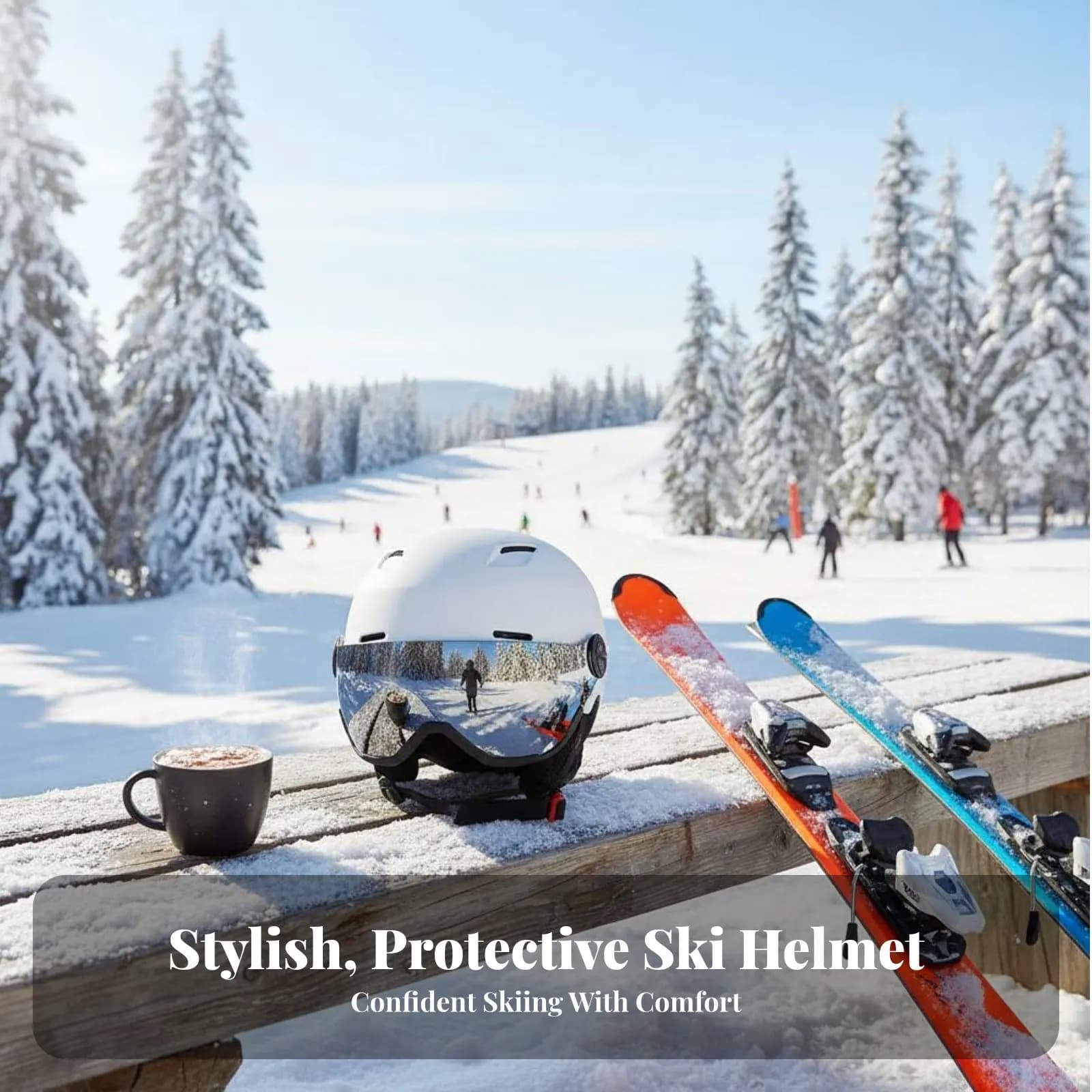 Casco da Sci con Occhiali Integrati, Cappello di Sicurezza Antiurto, Caldo per l'Inverno, Attrezzatura Protettiva Unisex per Snowboard
