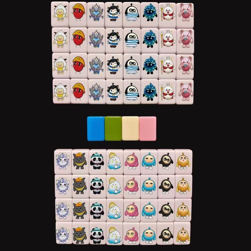 Set Mahjong TK Seaside Escape da 30mm per Cani e Gatti, 64+1 Blocchi, Gioco per Due Giocatori, Tessere Mahjong per Giochi in Famiglia, Regali Personalizzabili
