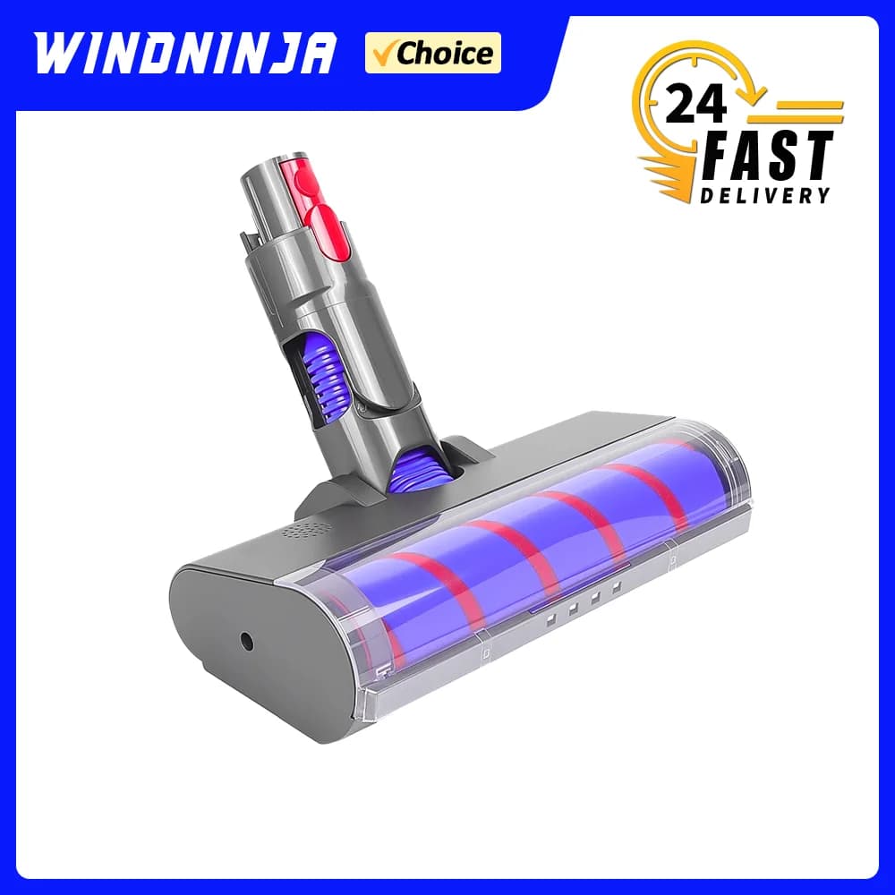 Brush Head Part For Dyson V7 V8 V10 V11 V15 Vacuum Soft Roller Brushes Direct Drive 4 LED Light Hard Floor Perfect Fit Parts