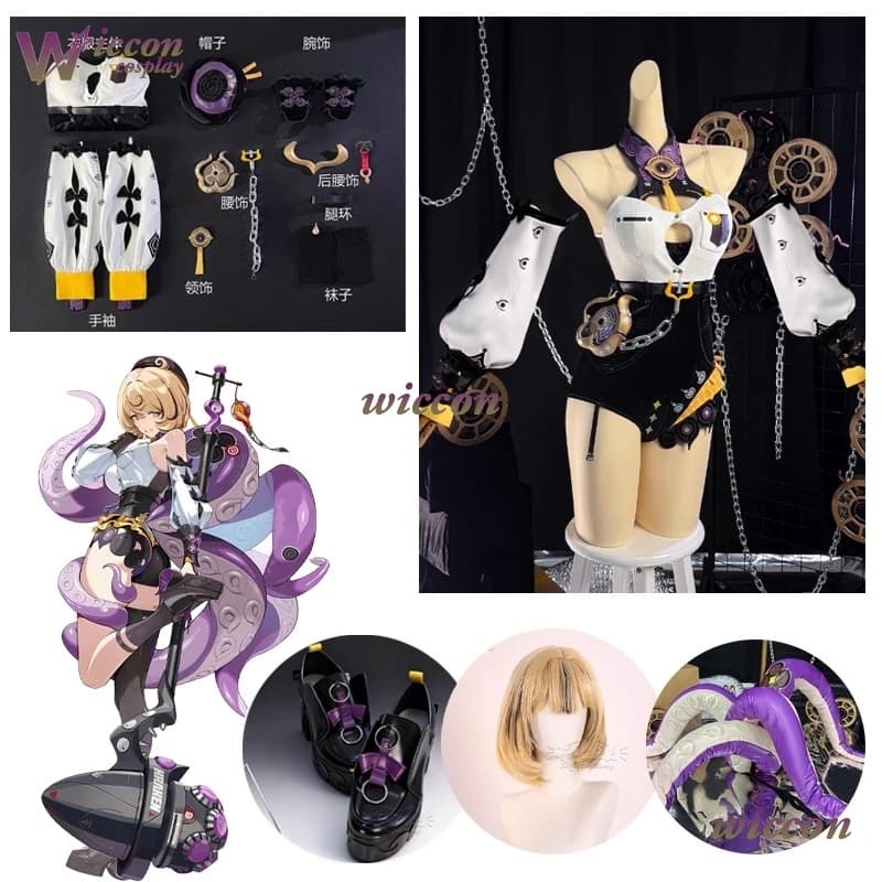 Game ZZZ New Yidhari Costume Cosplay Yidhari Wig Cosplay Shoes Woman Halloween Christmas Role Game Zenless Zone Zero