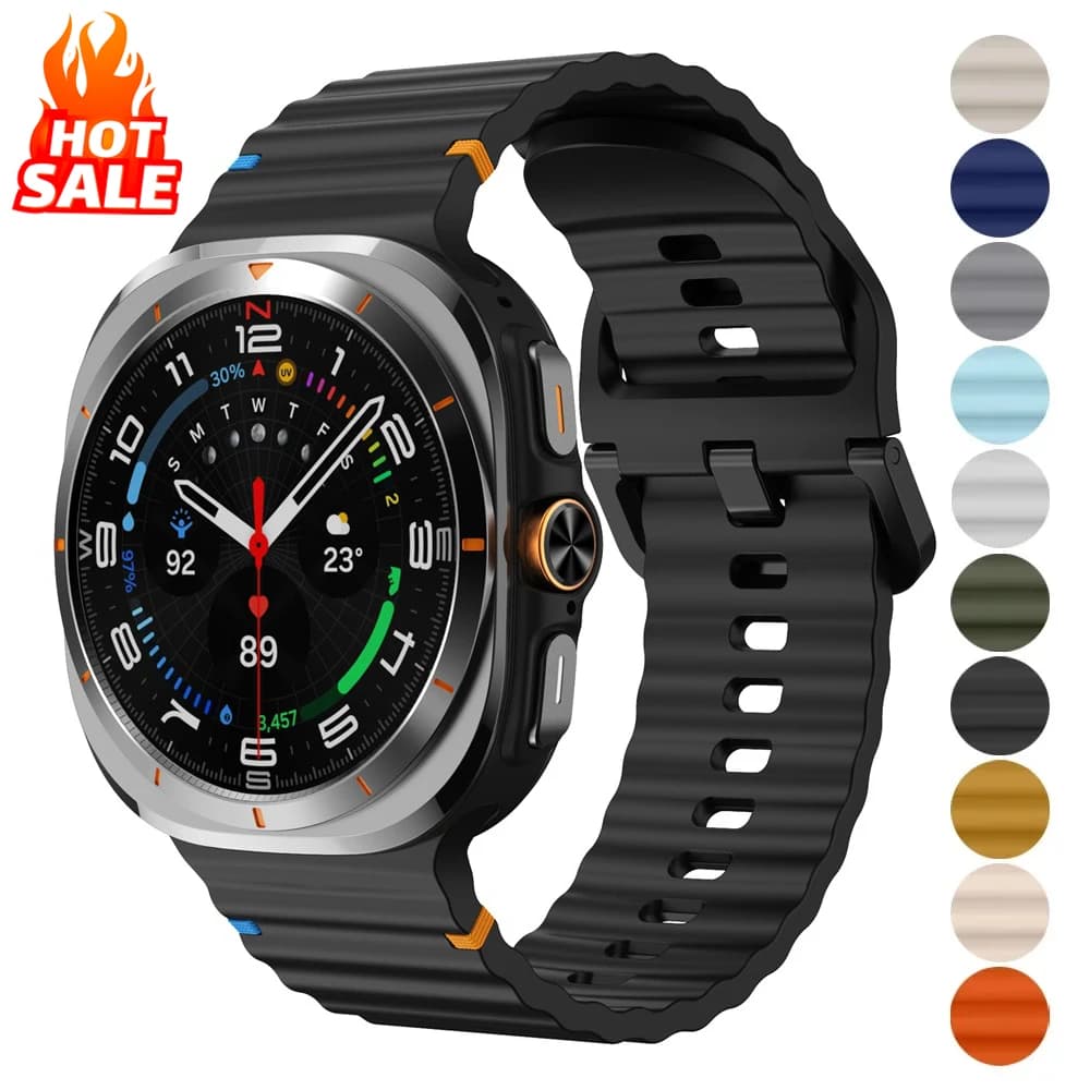 Cinturino in silicone per Samsung Galaxy Watch Ultra Accessori cinturino Smartwatch Bracciale correa Galaxy Watch7 Ultra 47mm Cinturino sportivo