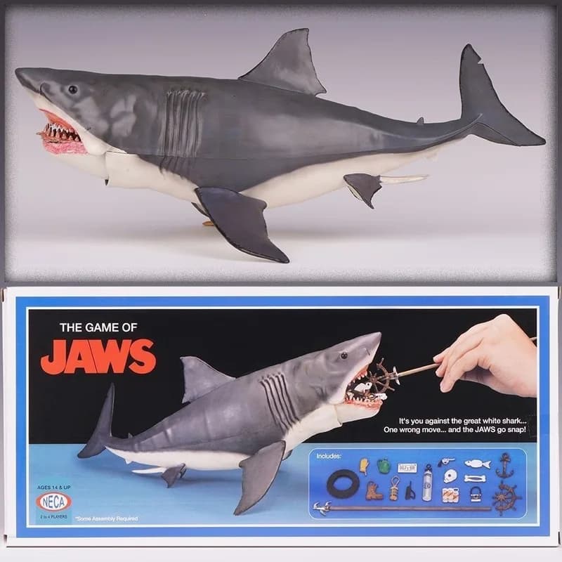 Neca Jaws Great White Shark 12 Inch Action Figure 50th Anniversary Movie Deluxe Realistic Model With Multiple Accessories