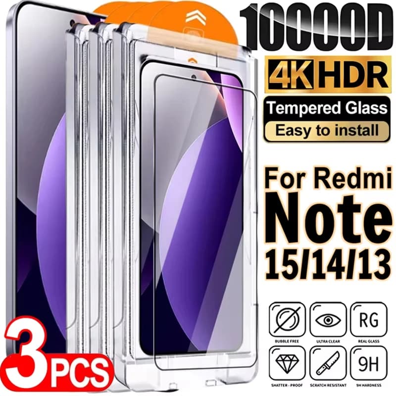 Easy Installation HD Screen Protector For Xiaomi Redmi Note 14 Pro 5g 15 15C 13 12 12S 12R 11 11S 10 10S 9 8 7 Pro Redmi 15 13C