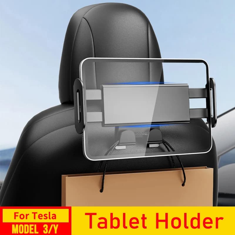 TESMAYX 2025 aggiornato per Tesla Model Y Juniper Model 3 supporto per tablet poggiatesta supporto per telefono 360 ° Regolare gli accessori del supporto da viaggio