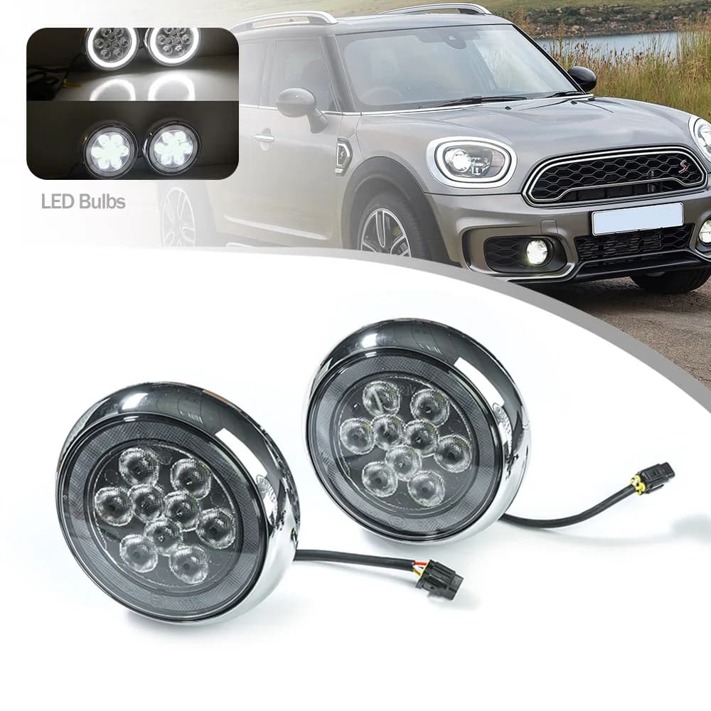 2 pezzi led rally guida fendinebbia DRL Halo Ring luci di marcia diurna per Mini Countryman F60 2017 2018 2019 2020 2021 2022 +