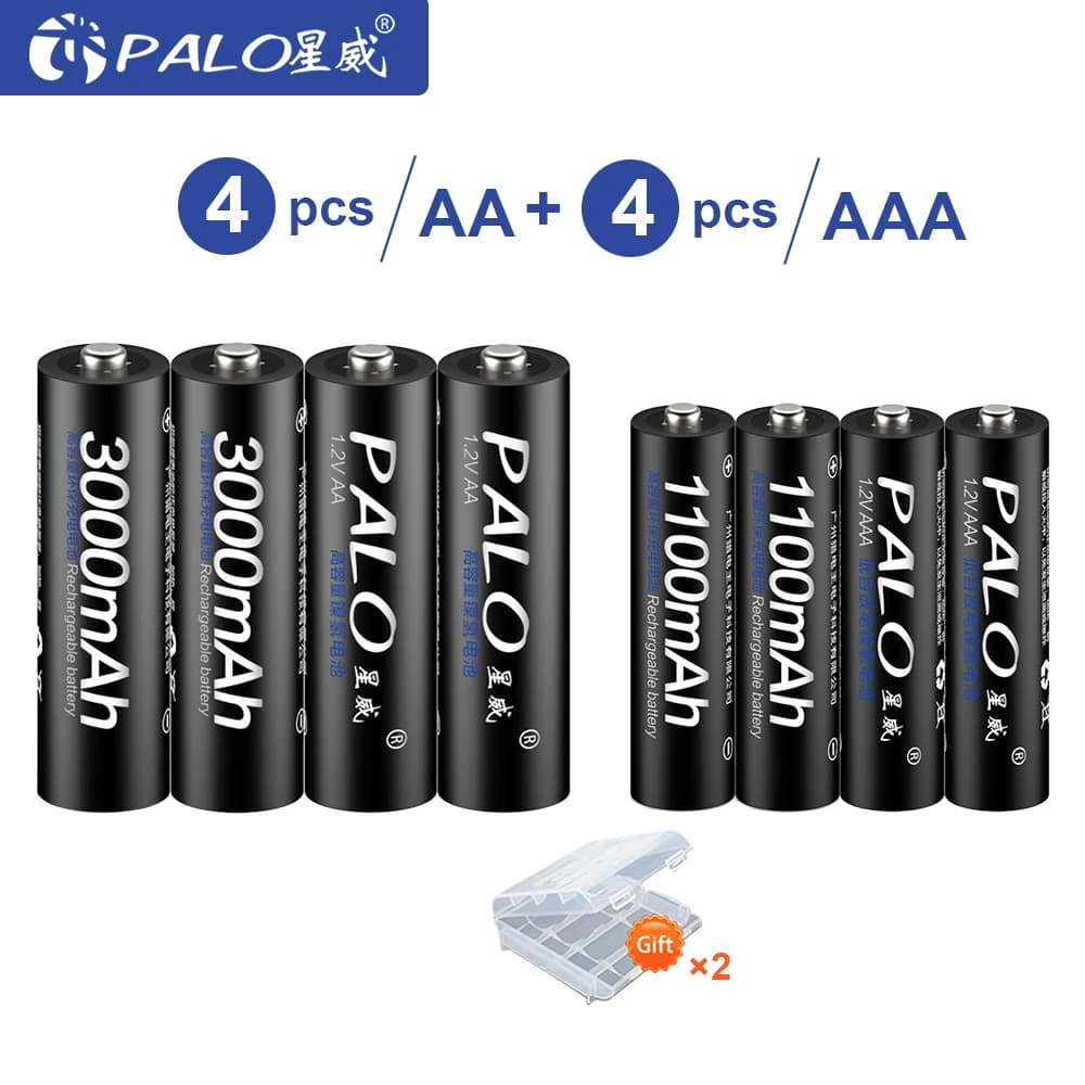 1.2V Ni-MH AA batteria ricaricabile 3000mAh AAA batteria 1100mAh batterie AAA ricaricabili 3A batteria AAA per fotocamera giocattoli potenza