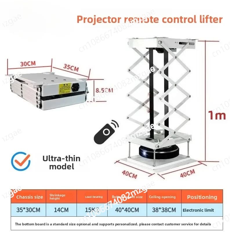 Supporto Telescopico Elettrico a Scomparsa per Proiettore con Controllo Vocale Intelligente, Staffa di Sollevamento a Croce Nascosta