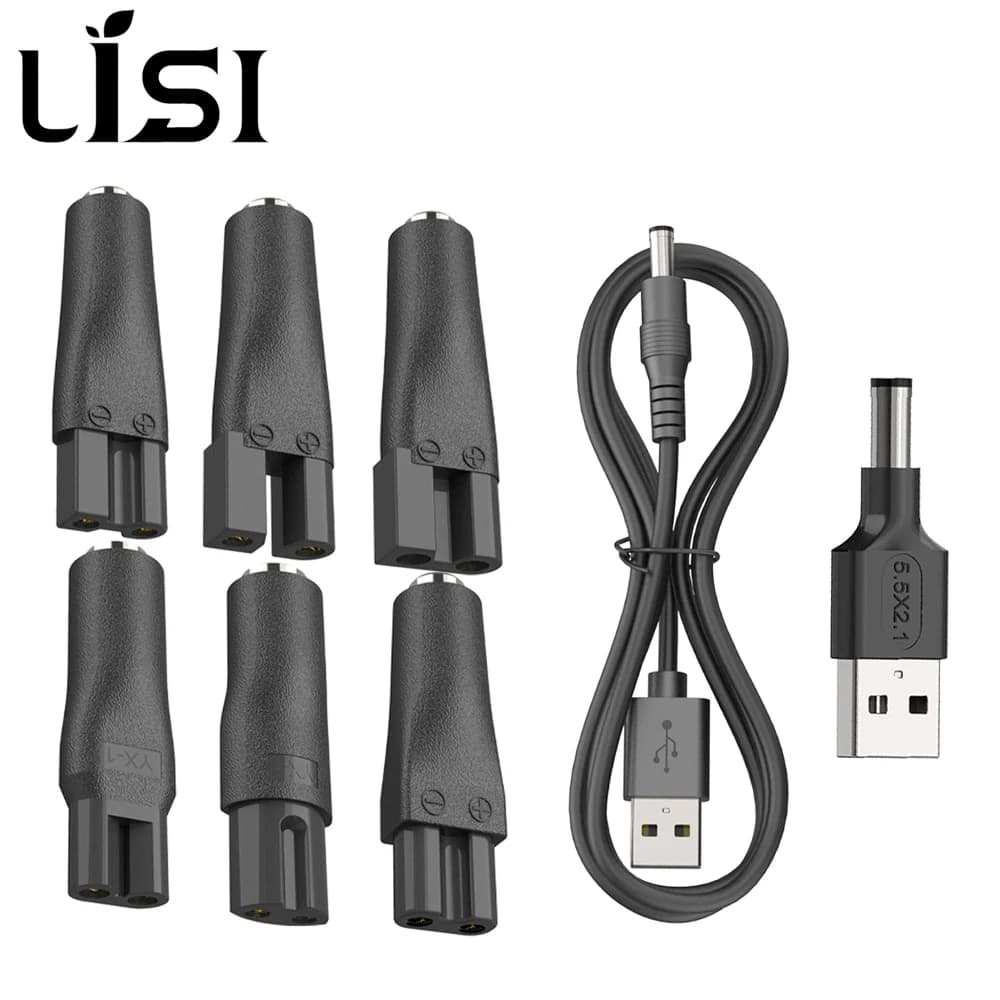 LISI 8 PZ Power Cable 5 V Universal Replacement Charger USB Adapter for All Types Hair Cutters Trimmer Barba Rasoi Table lamps