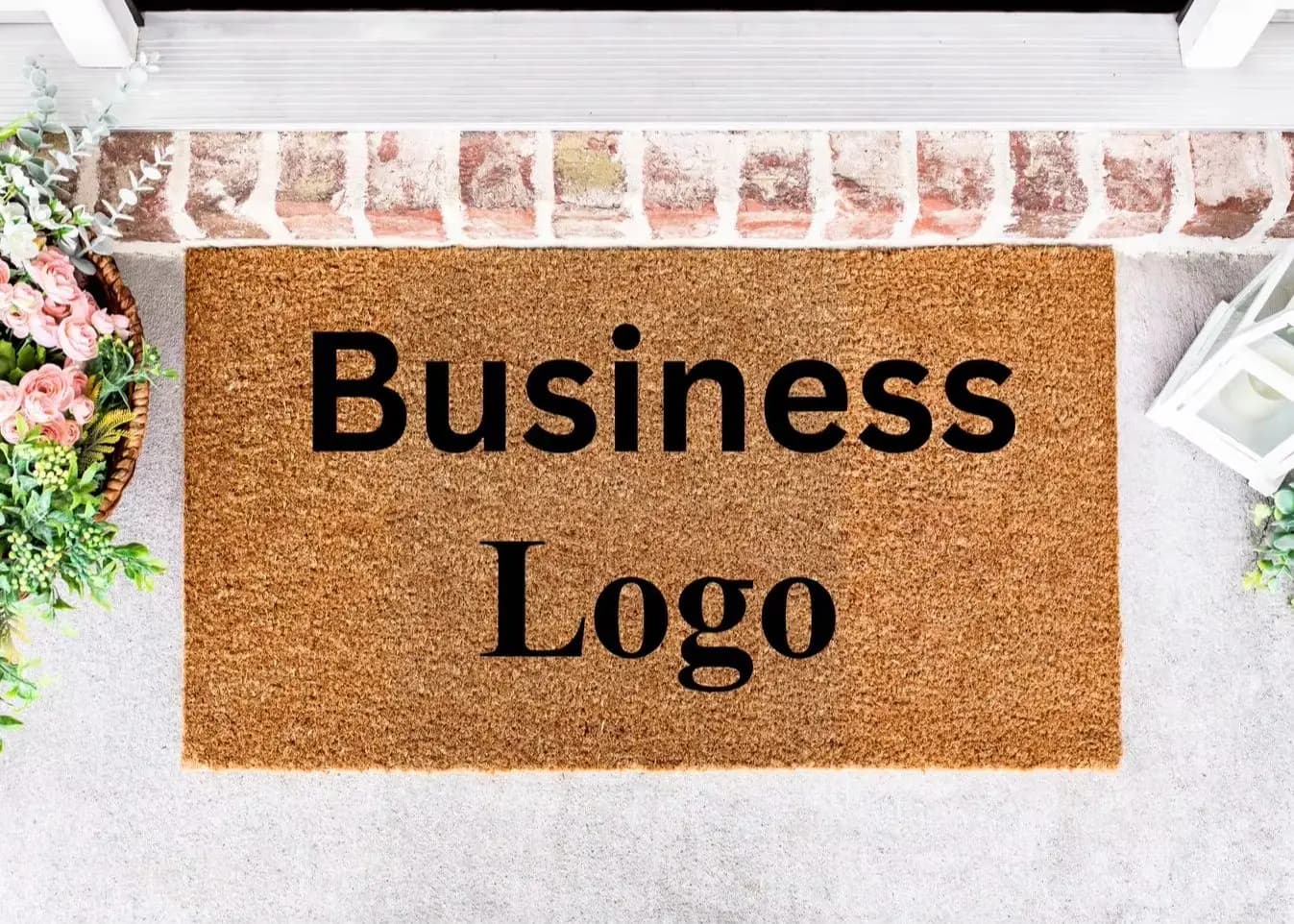 Customized Mat Business Logo Doormat Coir Anti-slip Home Family Personalized Welcome Rugs for Kitchen Bathroom Outdoor Indoor
