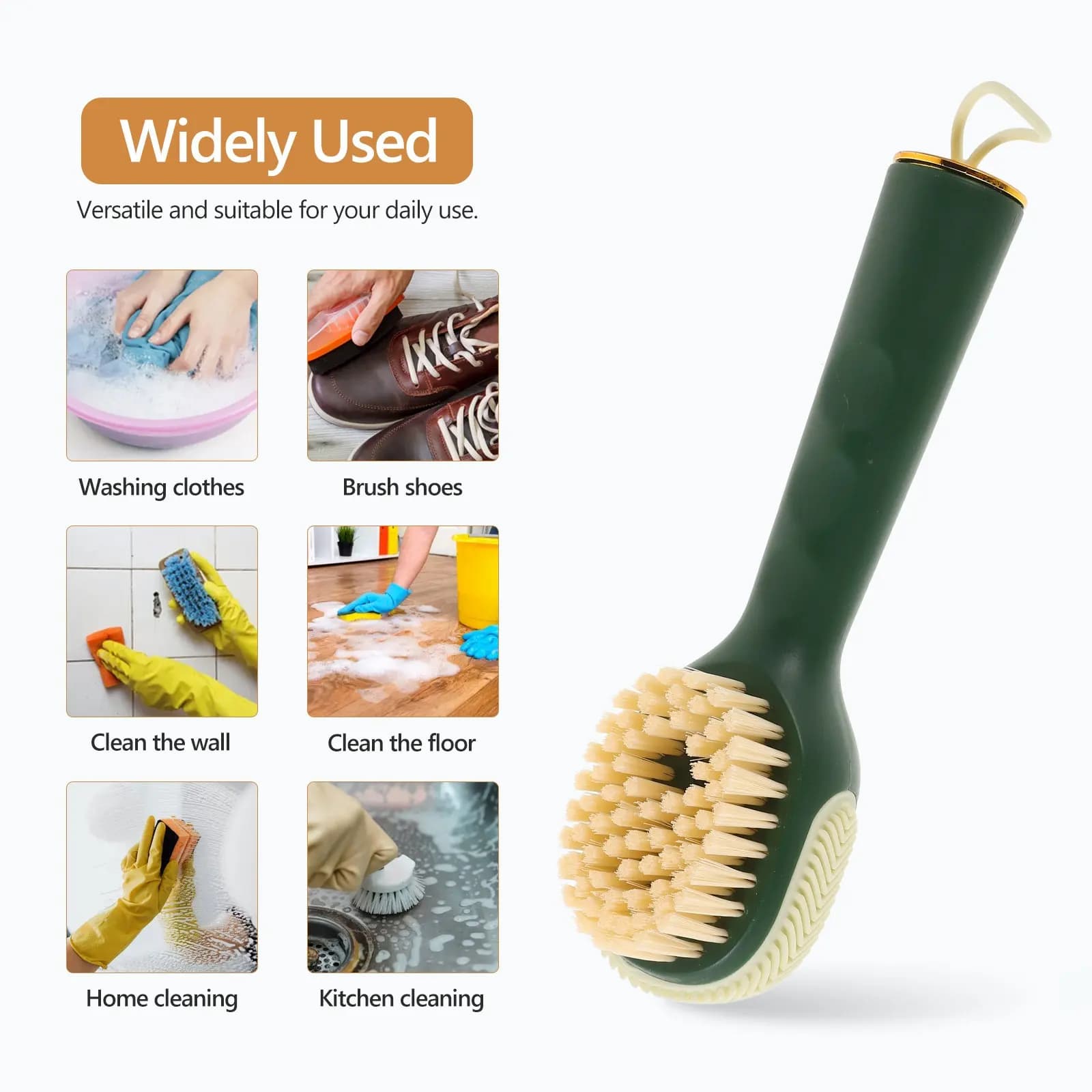 Liquid Dispensing Shoe Brush Soft Bristle Scrub for Clothes Shoes Cleaning Multi Functional Household Wet Dry Use