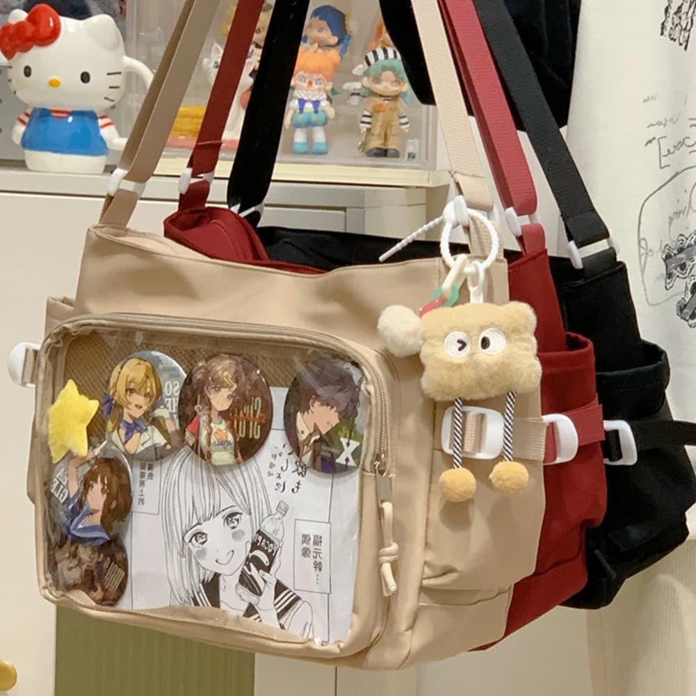 Nuova borsa Y2K Ita Borse a tracolla giapponesi carine per ragazze Borsa a tracolla da donna per adolescenti Borsa a tracolla trasparente Borsa alla moda
