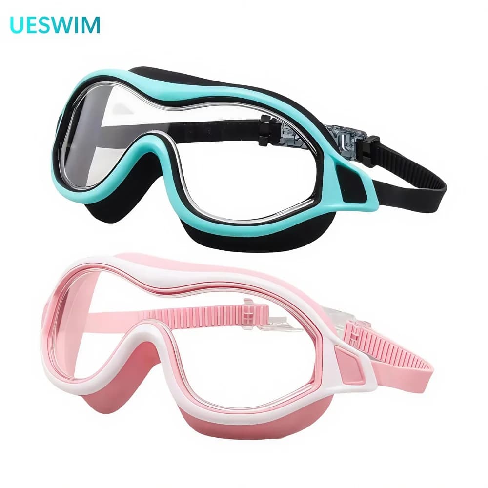 2 pcs large frame swimwear for adult electrolytic anti-fog for women men silicone UV glasses