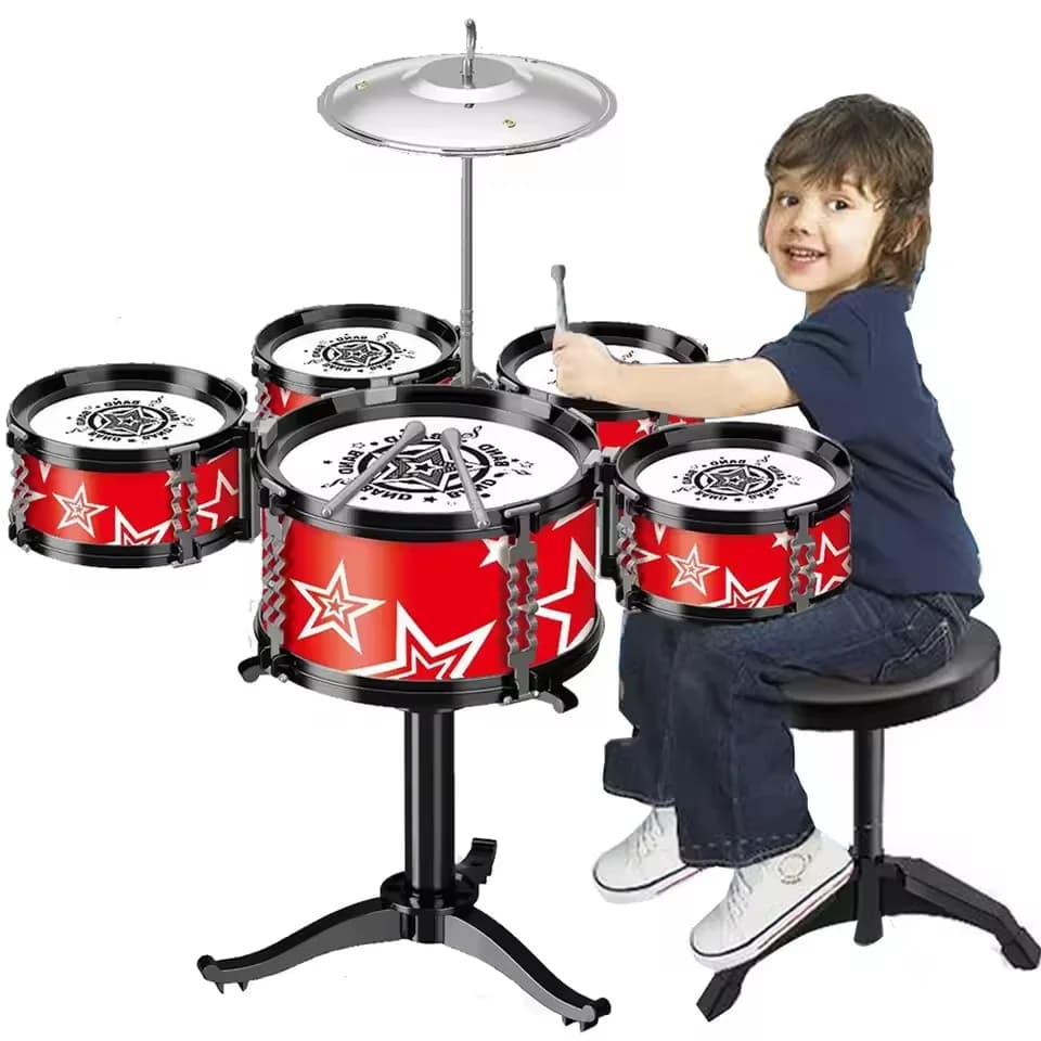 Children's Jazz Drum Set 3/5 Drums Children's Music Development Intelligence Education Toy Gifts Children Beginners Drum Sets