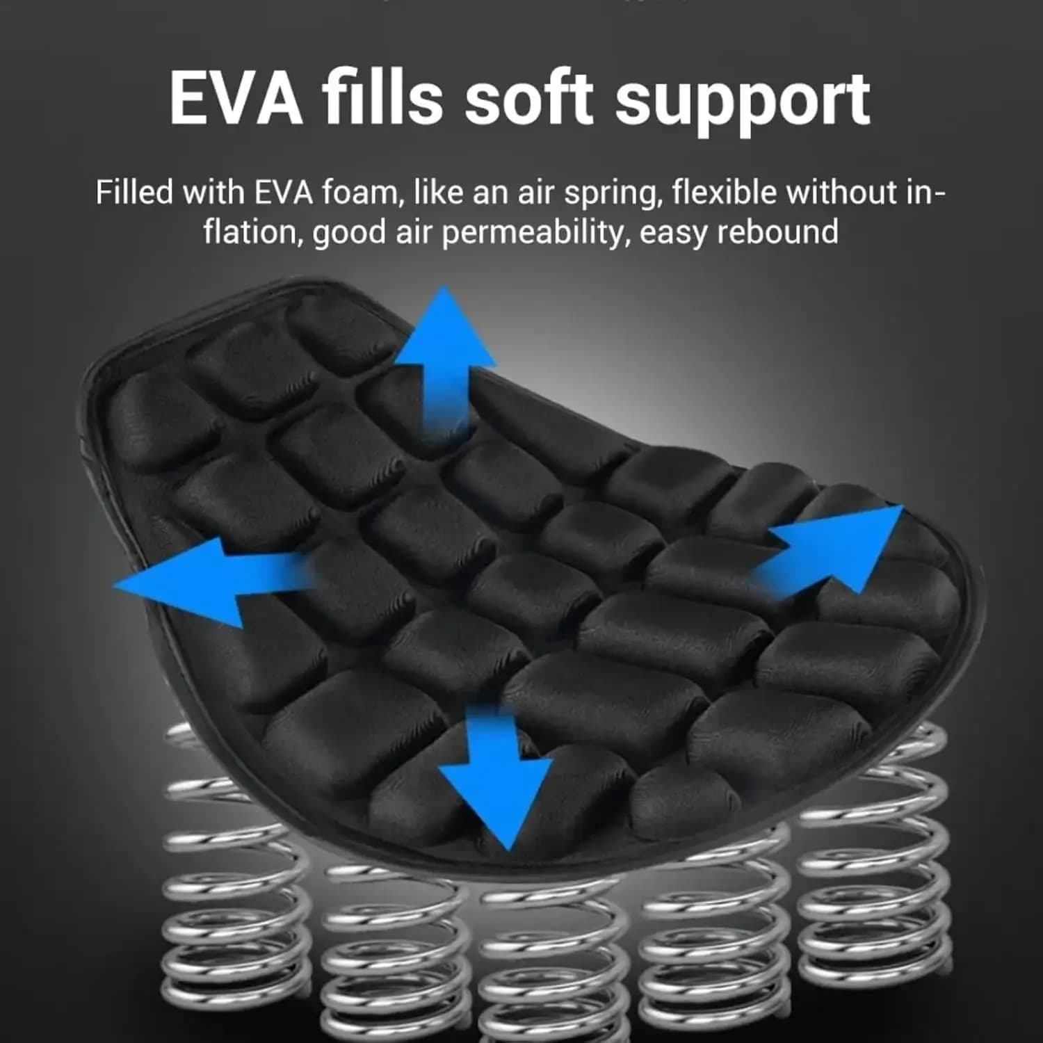 Cuscino Universale per Sella Moto con Assorbimento degli Urti 3D - Gel Antiscivolo Doppio + Cinghie Elastiche, Supporto Ergonomico in TPE per Lunghi Viaggi
