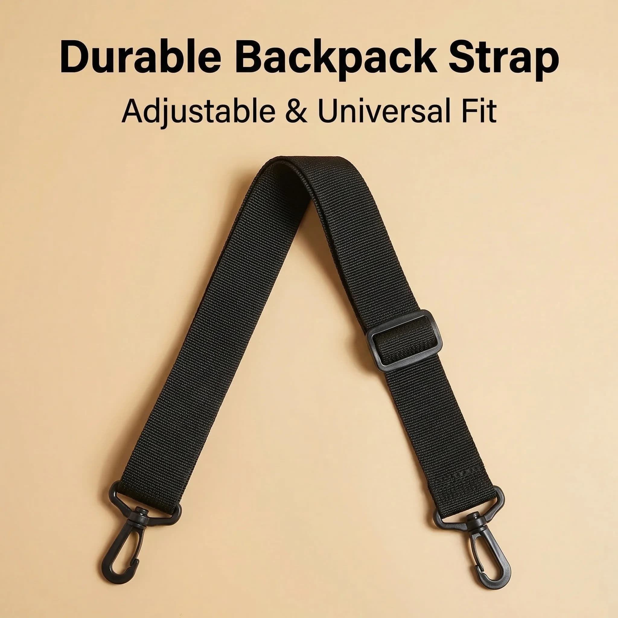 1 adjustable nylon belt for shoulder bag, black, long, accessories for men's bags, laptop and camera shoulder strap, 115x2.5 cm