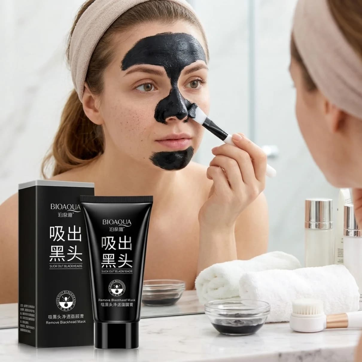 Maschera per punti neri sul viso, strisce per la rimozione dei punti neri, rimuovono acne e punti neri dal viso, assorbono i punti neri e puliscono lo sporco.