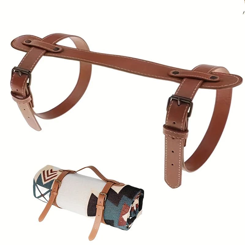 New Design: 1 Piece Adjustable PU Leather Strap with Handle for Carrying Covers and Yoga Mats, Ideal for Picnic and Travel - Waterproof Offer