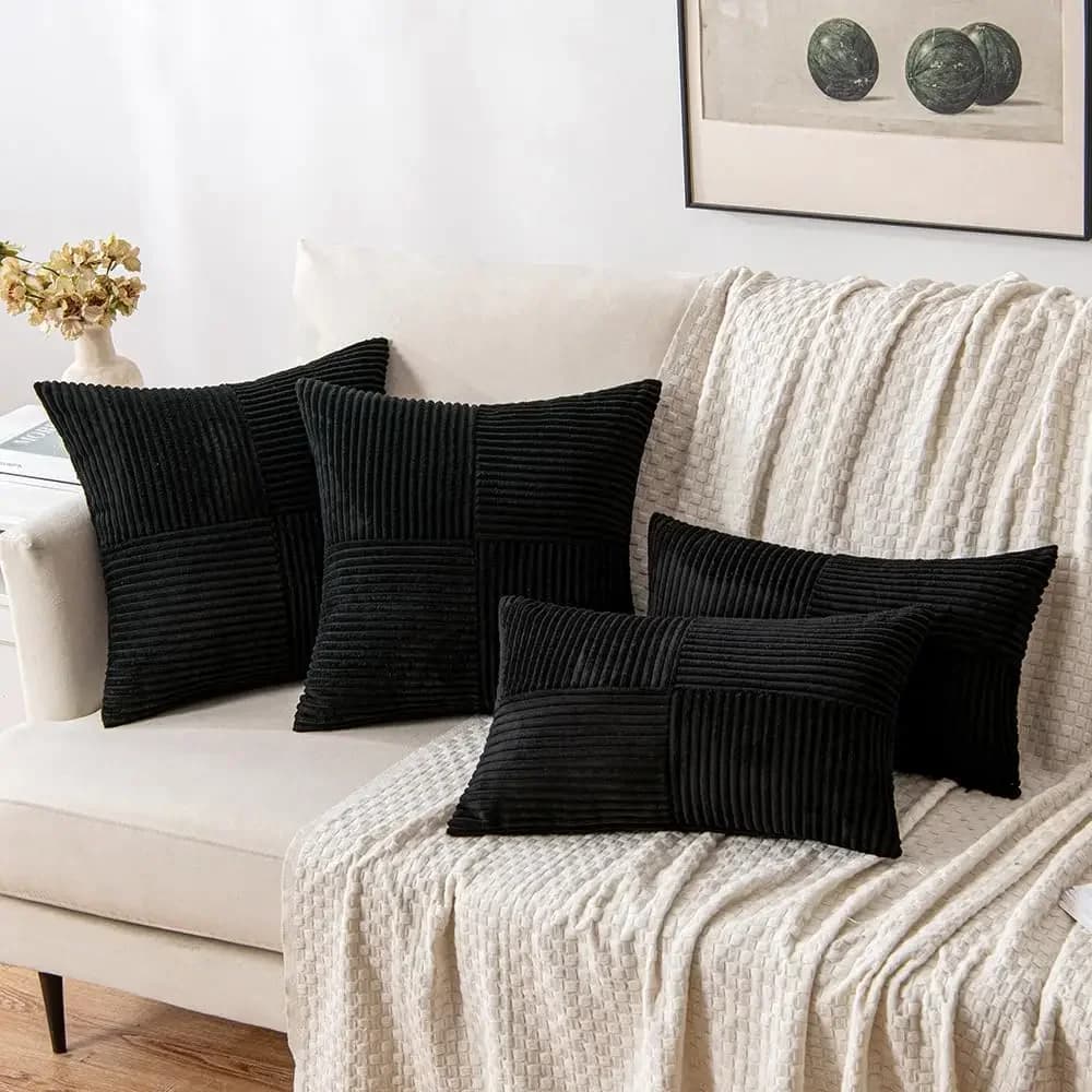 Fodere per cuscini nere decorative primaverili 45x45 cm per federe per divani Fodera per cuscino lombare Arredamento camera da letto Federa morbida