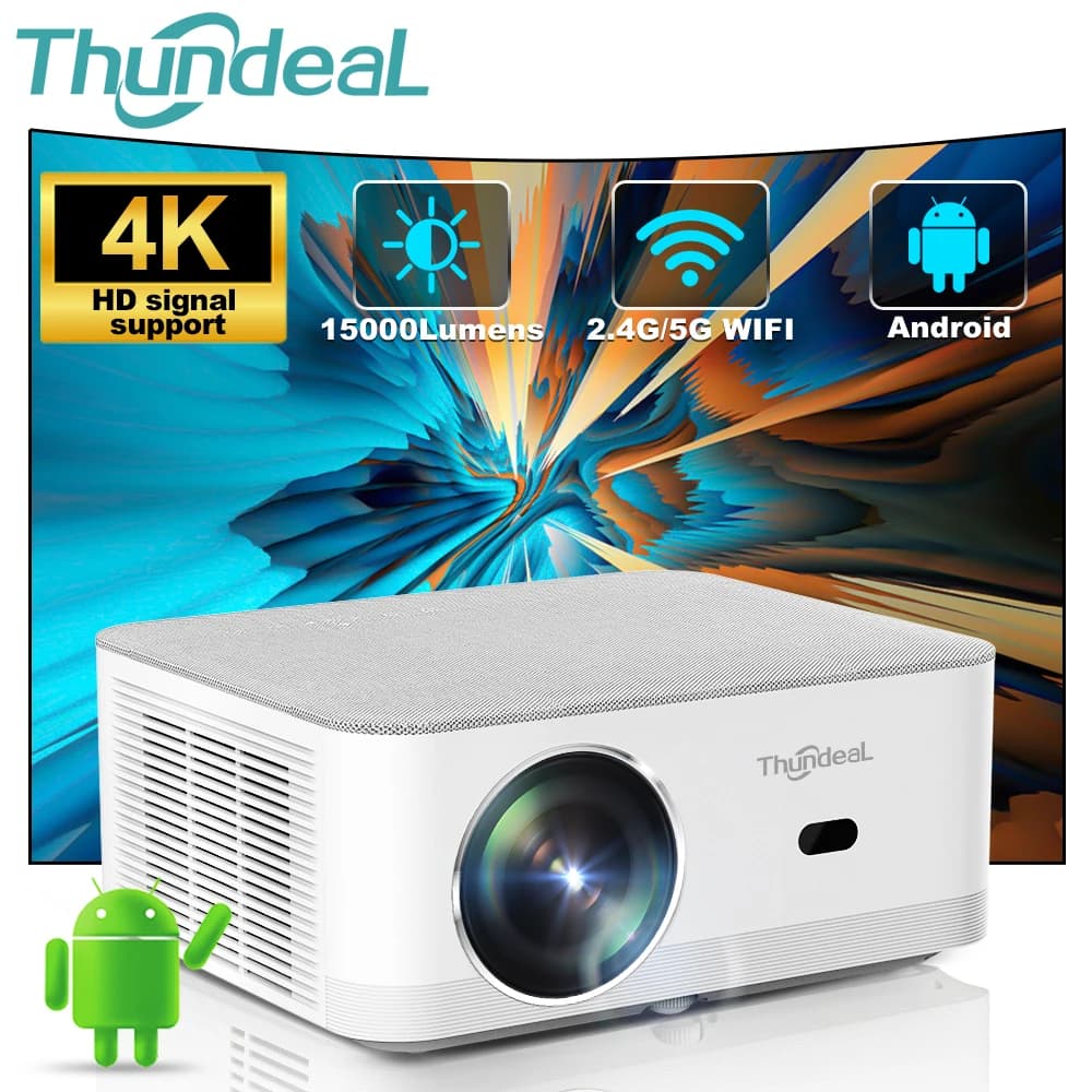 Proiettore ThundeaL TD92Pro Full HD 1080P 2K 4K, Proiettore Android WIFI TD92 Pro, Lettore Video per Home Theater e Giochi