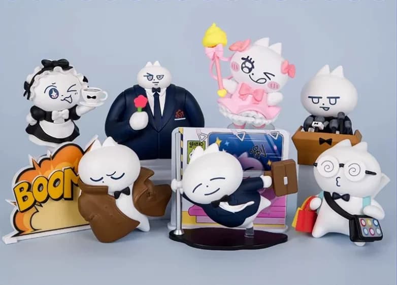 Disponibile - Blind Box PLZDOT Bowtie Cat da 10 cm - Statuetta da Collezione, Giocattolo Artistico di Tendenza, Decorazione da Scrivania, Ornamento, Regalo a Sorpresa
