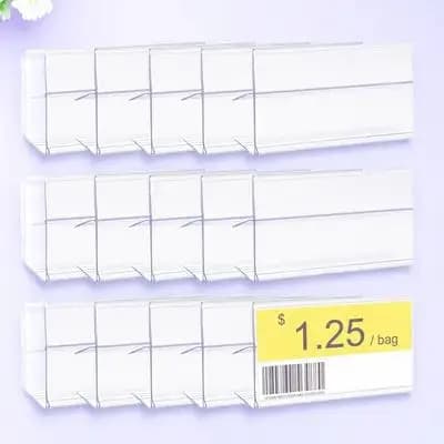 30 Pezzi Portaetichette Trasparenti, Supporti per Cartellini Prezzi in Plastica Trasparente per Supermercati e Negozi al Dettaglio