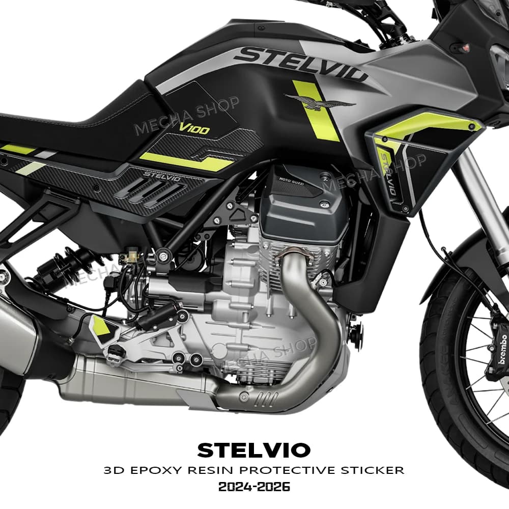 Accessori per la protezione delle mani del motociclo del pad del serbatoio 3D per Moto Guzzi Stelvio 2024-adesivo in resina protezione V100 decalcomania