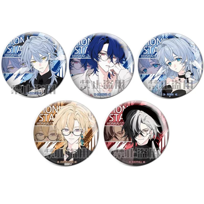 Honkai Star Rail Badge Sunday Dr Ratio Robin Aventurine Boothill Anime Round Tinplate Brooch Backpack Decor Game Fans Gift