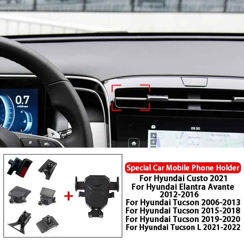 Supporto per cellulare per auto per Hyundai Custo Elantra Avante Tucson L 2006-2022 accessori per auto presa d'aria Clip supporto GPS