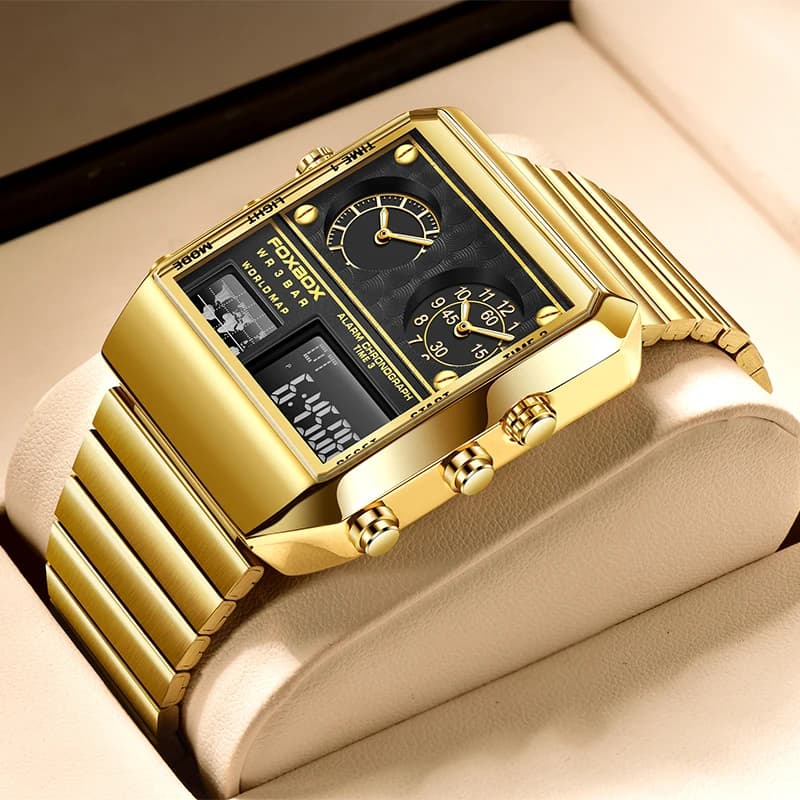 LIGE 2026 New Creative Square Watch Men Top Brand Luxury Digital Watch Fashion Dual Display Watches For Men Relogio Masculino