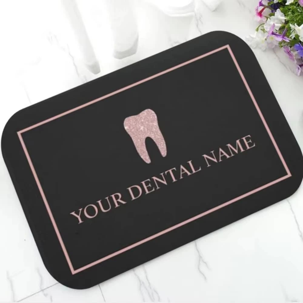 Mat Elegant Dental Clinic Entrance Rug Non-Slip Soft Absorbent Personalized Business Decor Luxury Vibe