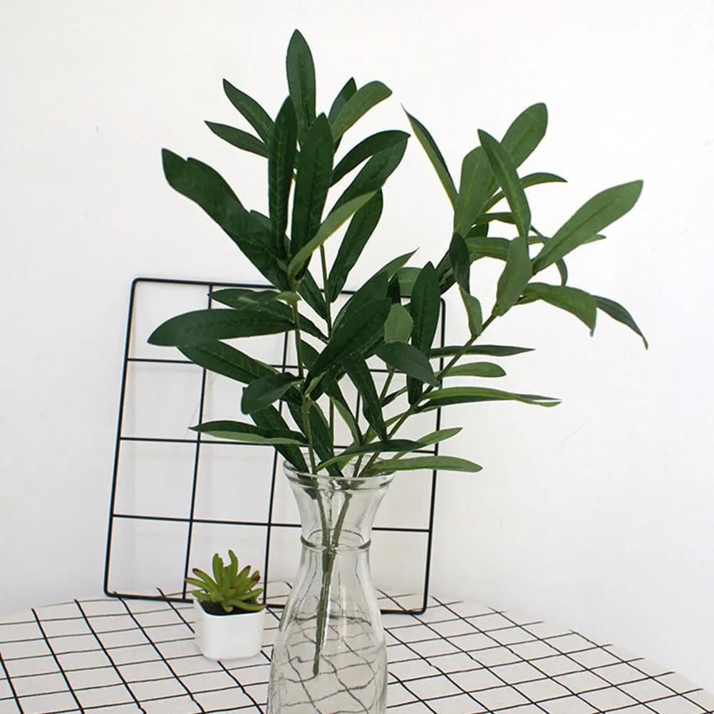 3Pcs Olive Branches Stems Artificial Plants Lightweight Simulated Decorative Plastic Leaves for Wedding Table Centerpiece Home