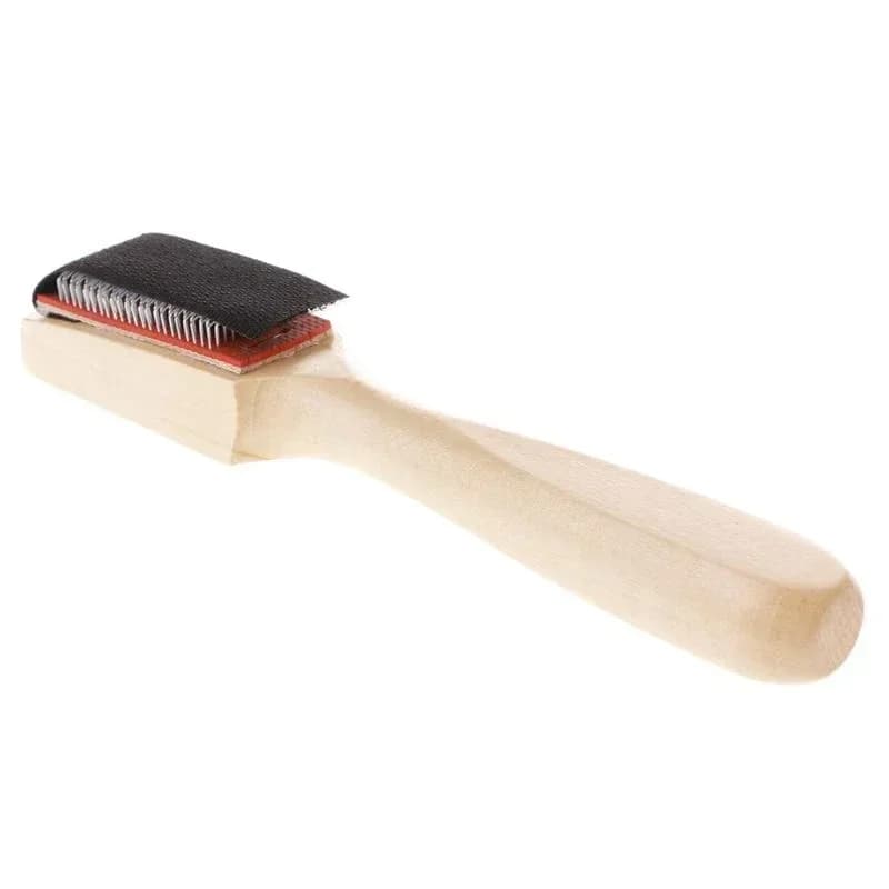 1/2 pezzi detergenti per filo con suola in pelle scamosciata in legno scarpe da ballo pulizia spazzola in acciaio per calzature danza classica con manico lungo