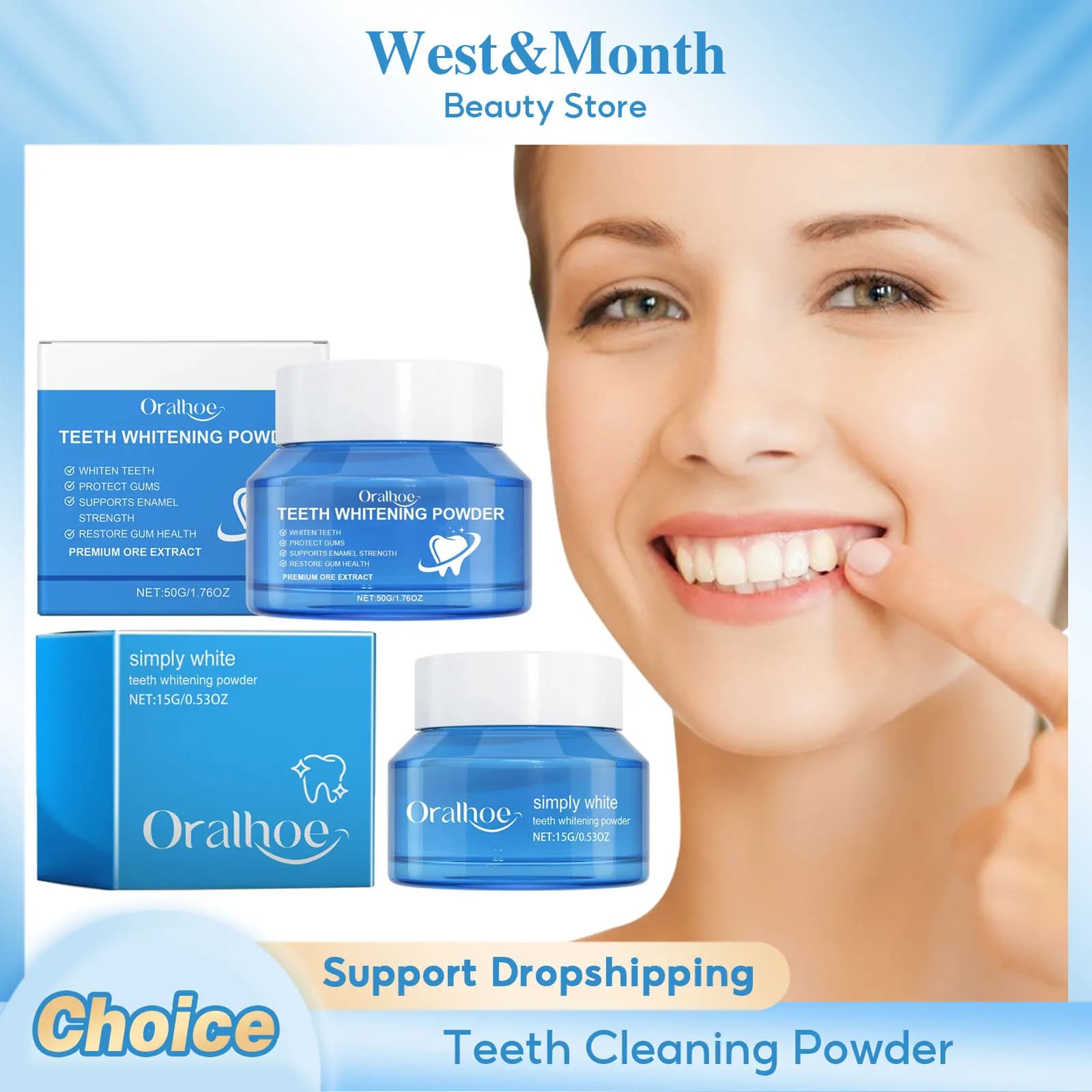 Teeth whitening powder Removing stains Preventing alitosis Tooth Pain Reducing the infused sensitive gums Powder for teeth cleaning