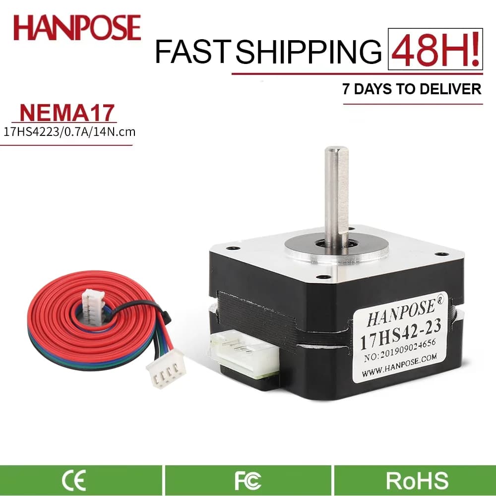 1 pz 4-piombo 0.7A 14N.CM 17HS4223 23mm 42 motore per stampante 3D estrusore e J-testa Bowden Titan Estrusore Nema17 Motore passo-passo