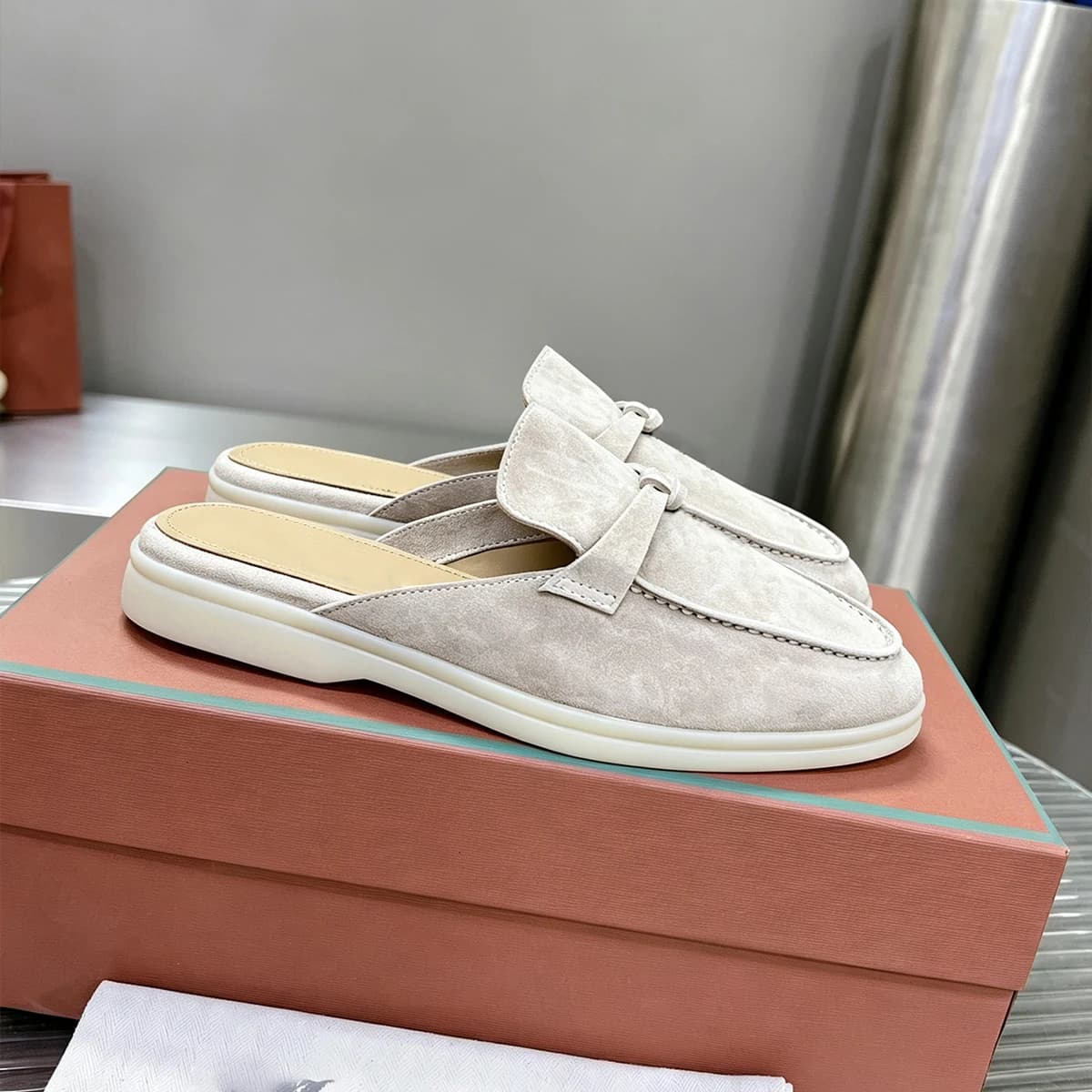 2026 New High Quality Soft Suede Men's and Women's Half Dragged Baotou Slippers--wy718