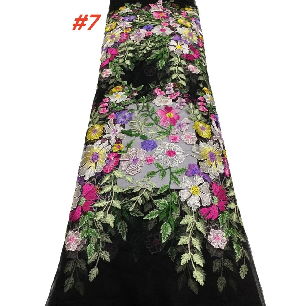 New water soluble lace embroidered fabric dress Cheongsam embroidered fabric color 3D embroidered mesh gauze clothing fabrics