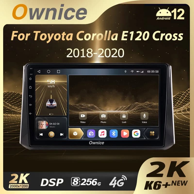 Ownice K6 + 2K 10.36 per Toyota Corolla 12 2018 - 2020 Autoradio Lettore video multimediale Navigazione GPS stereo Android 12 No 2din