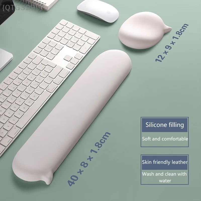 Poggiapolsi ergonomico per mouse e tastiera – Cuscino per le mani morbido in silicone, protezione comoda per uomini e donne in ufficio