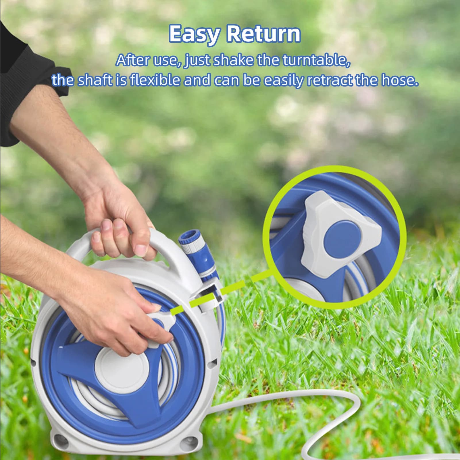 Retractable Garden Wrap Portable Water Wrap with Spray Block and Pipe Storage Bracket Standard Pipe Connector