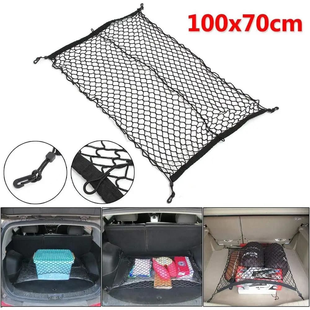 SUV Van Nero Posteriore Baule posteriore Nylon Maglia elastica Rete di carico RV Camper Bus Bagagli Organizzatore di stoccaggio Net Accessori per auto