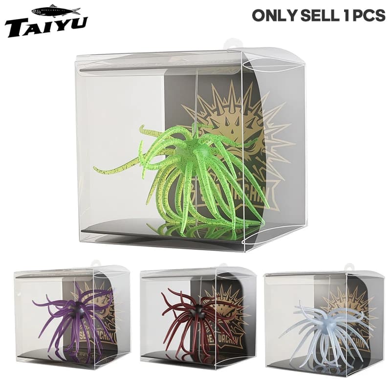 TAIYU Boxed 13cm Coike Urchin Soft Bait Durable Elastomer Lure With Tentacles For Predatory Fish,Fishing Tackles For Bass