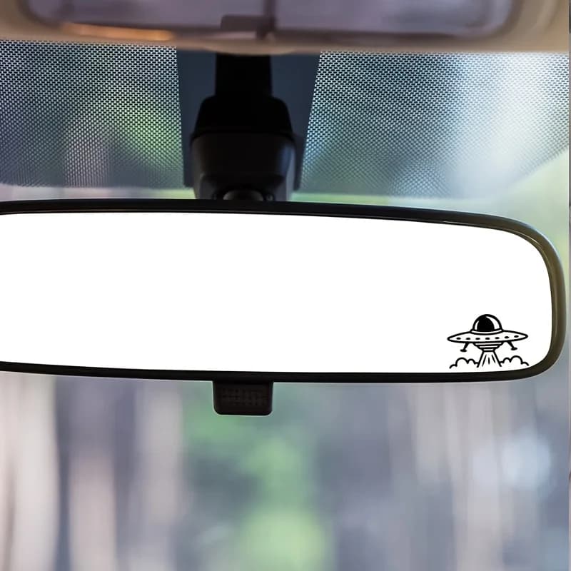 2 pezzi/set adesivo UFO minimalista accattivante, perfetto per caschi, zaini, specchi, tazze e cornici per foto