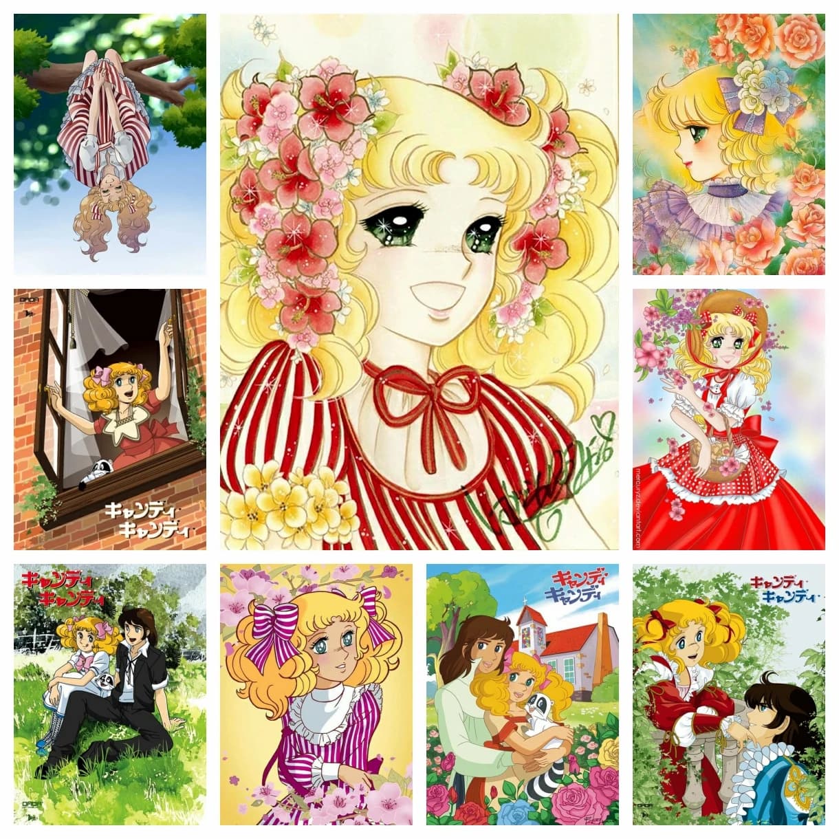 2024 Nuovo Anime giapponese Candy Candy Girl Flower Art Kit di pittura diamante Bellezza Cartoon Comic Bambini Lavoro manuale Regalo Decorazioni per la casa