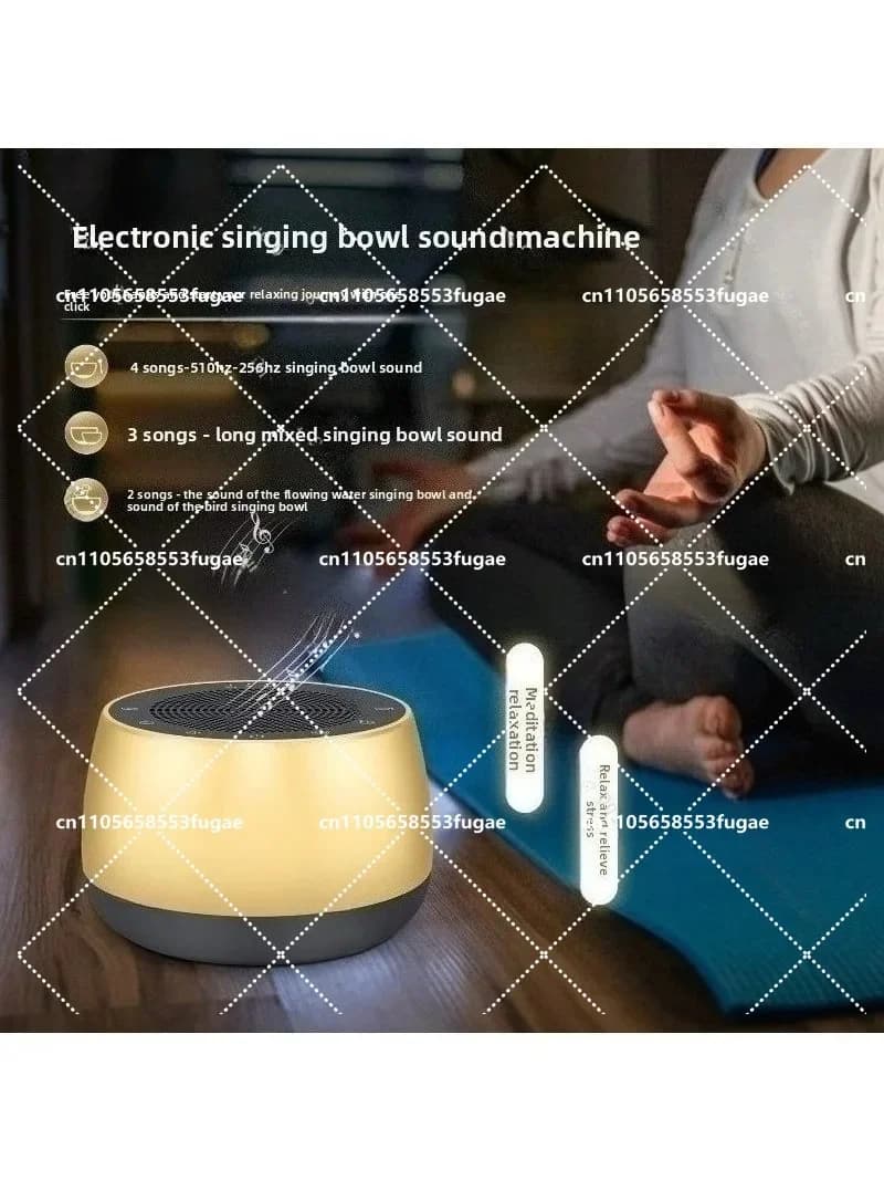 Electronic Singing Bowl Stereo with Sanskrit Buddha Sound for Stress Relief Relaxation Meditation Musical Instrument