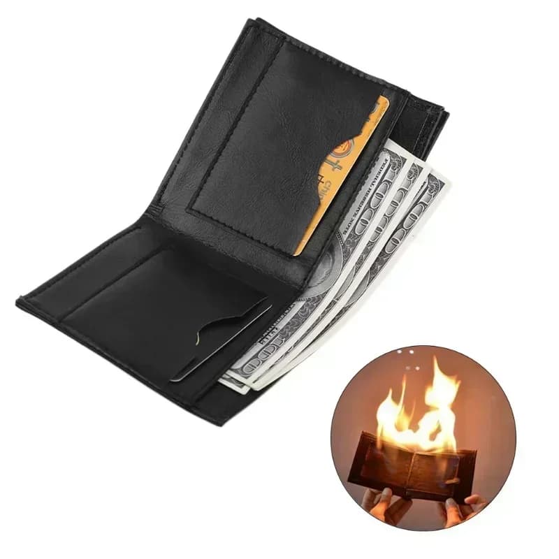 Portafoglio Fire 2 in 1 - Tecniche magiche Puntelli magici da palcoscenico Street Card Magic Fun Illusion Portafoglio da mago Accendino portatile 2025 Nuovo