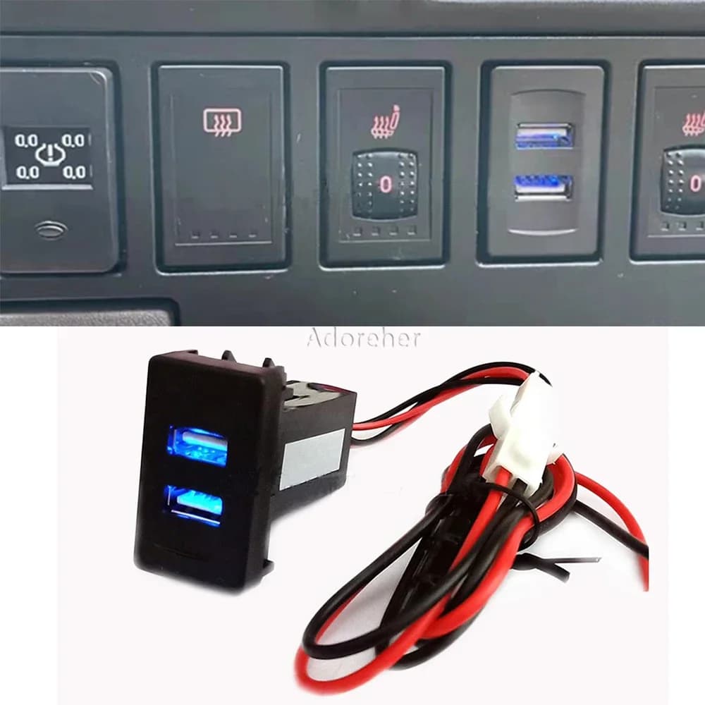 Connettore interruttore caricabatterie presa adattatore caricatore doppio USB per auto 12V per parti Volkswagen T4 Passat Golf 4
