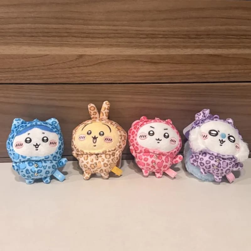 Ckw Leopard Print Plush Keychain Cute Cartoon Fluffy Mini Stuffed Doll Backpack Bag Charm Ornament Soft Fluffy Bag Accessory