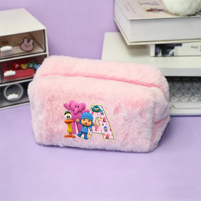 Pocoyos Travel Wash Bag Printing A-Z Letters Makeup Bag Cute Cosmetic Case Anime Key Coin Bags Convenient Office Soft Toiletries